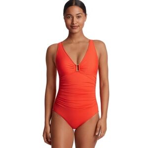NWT Ralph Lauren Ring Over the Shoulder Tummy Control One Piece Swimsuit - Persi